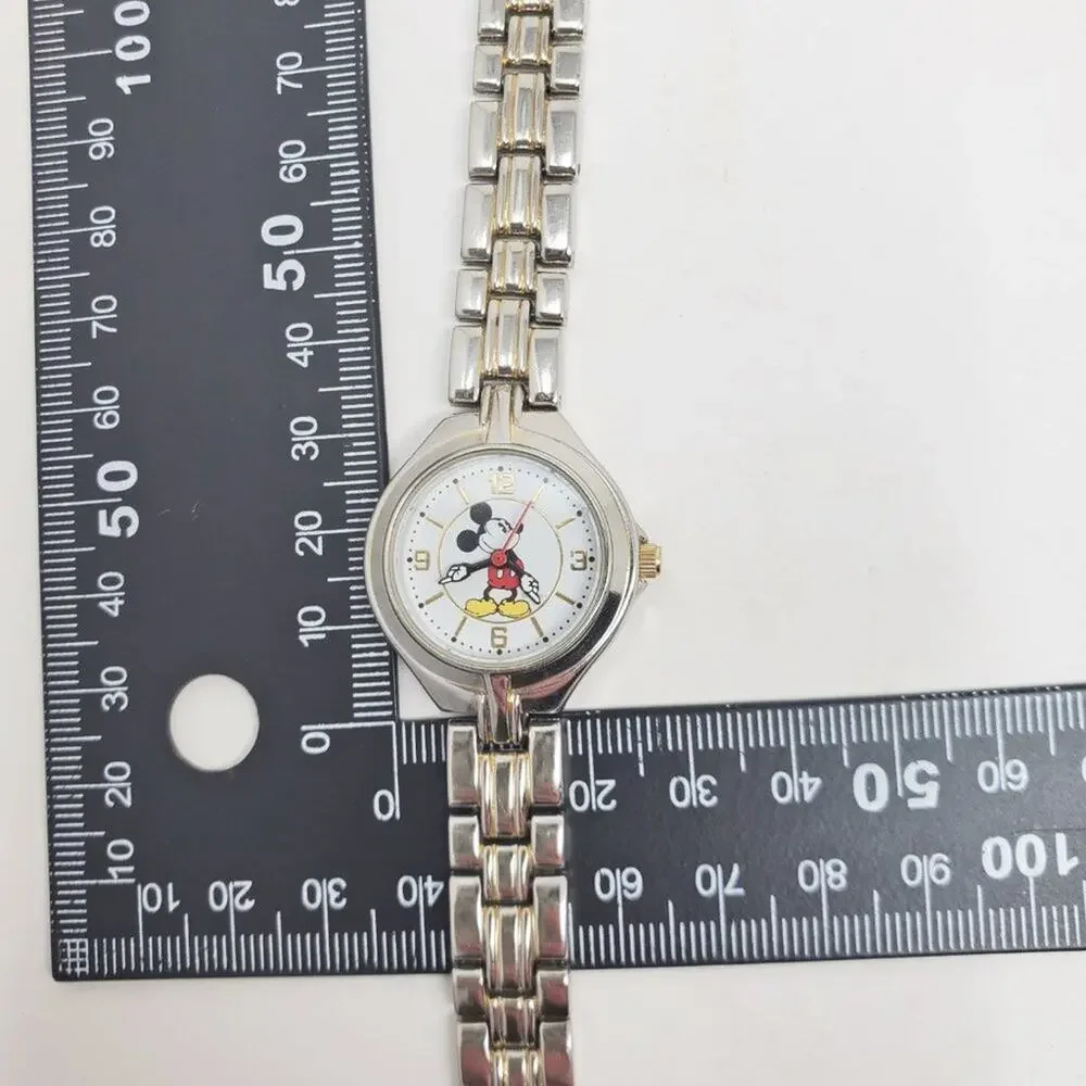 Disney Mickey Mouse Silver-Toned Metal Band Watch